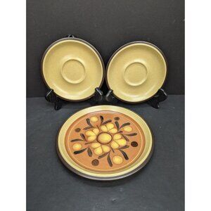 Noritake Firestone Safari 8501 Stoneware 2 Saucers 1 Salad Plate Replacement
